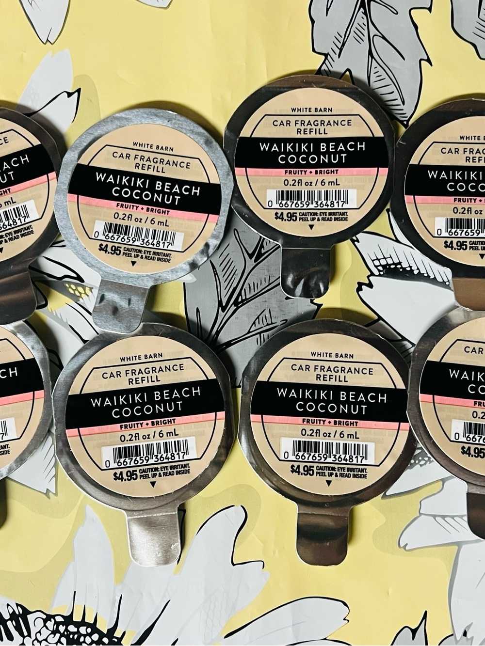 8 Bath & Body Work WAIKIKI BEACH COCONUT Car Fragrance Refill Scentportables